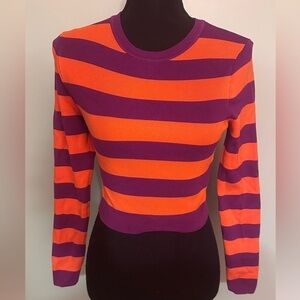 Zara Orange and Purple Striped Top